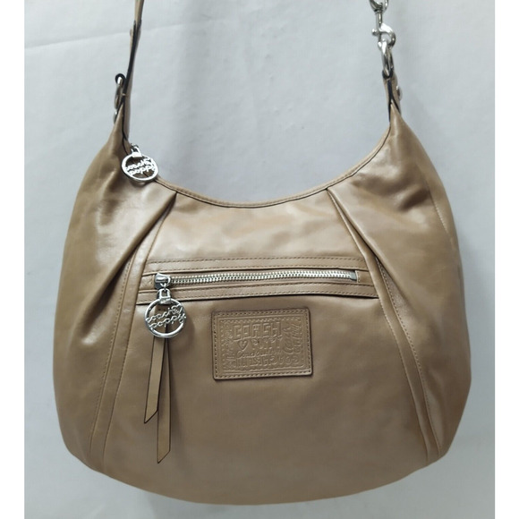 Coach Poppy Light Brown Leather 65th Anniversary Zipper Crossbody Shoulder Bag - Picture 4 of 16